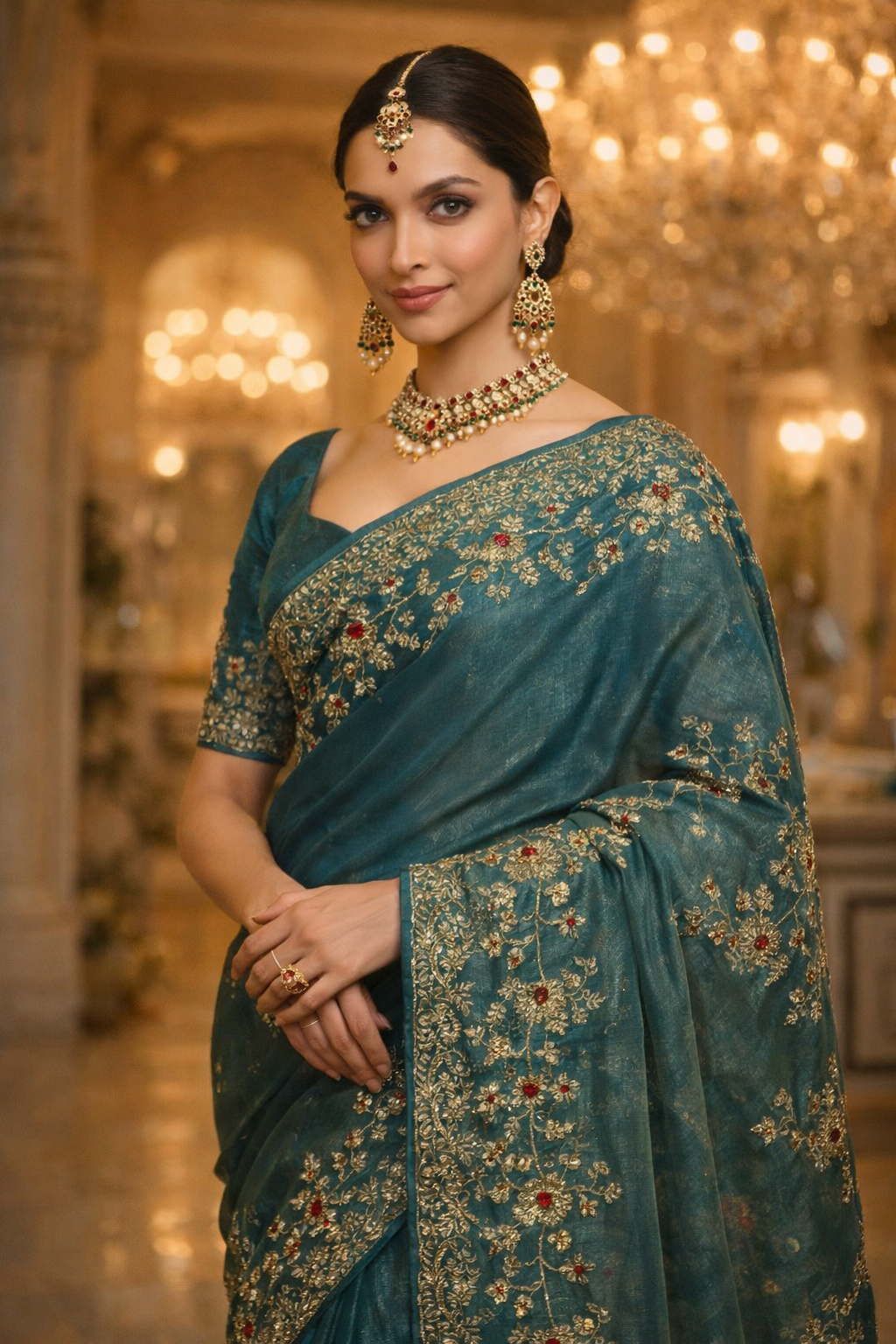 fandy chiffon silk embroidery work saree