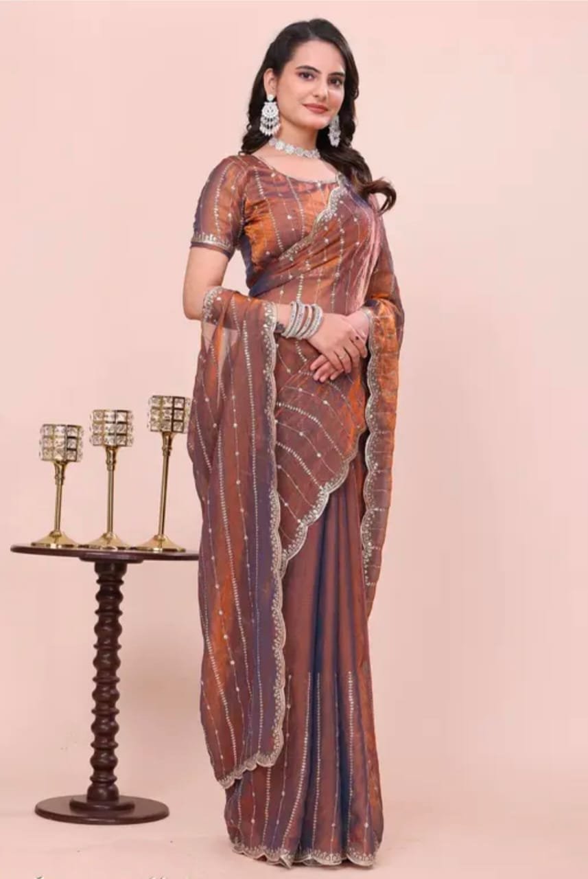 Women\'s New Latest Jimmy Chooo Bollywood Fancy Party Wear saree